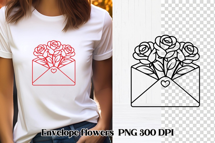 Envelope flower SVG design | Valentine’s Day SVG design