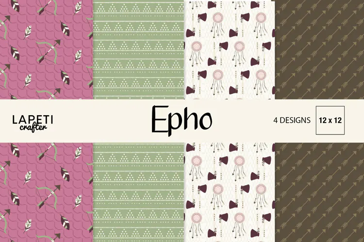 Boho Tribal Digital Papers, Arrows, Bows & Dreamcatchers