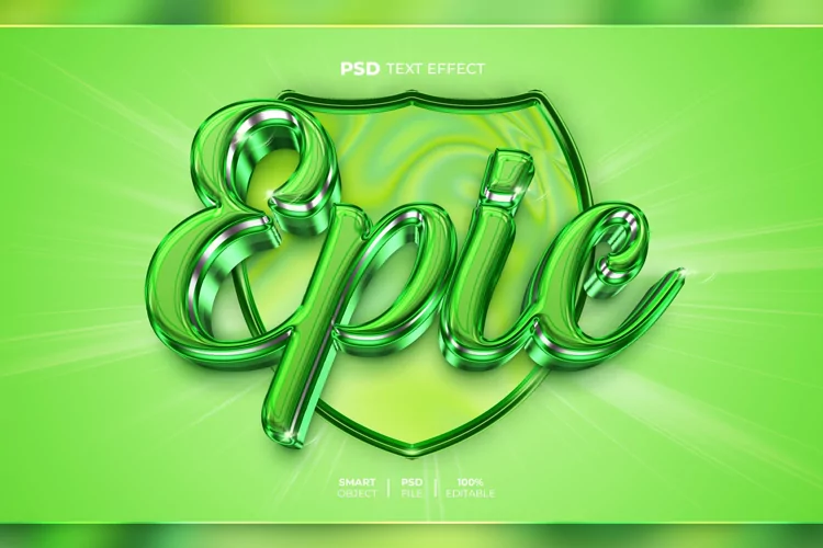 Epic 3D editable text effect