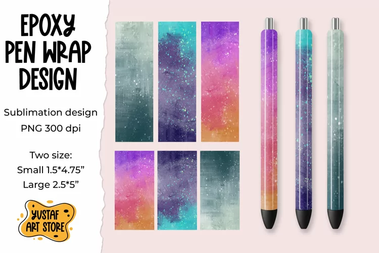 Color texture epoxy pen wrap sublimation design
