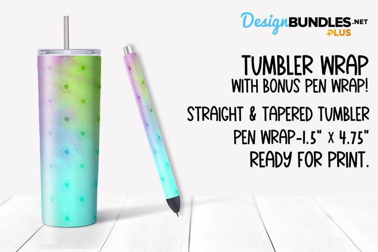 Neon Flower Tumbler   Pen Wrap