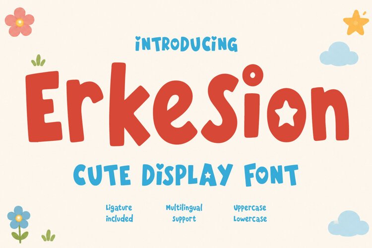 Erkesion Cute Playful Kids Typeface example image 1