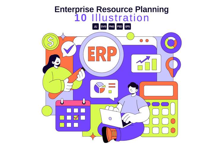 10 ERP Software System Illustration