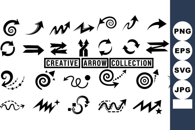 Creative arrow vector collection with various abstract black