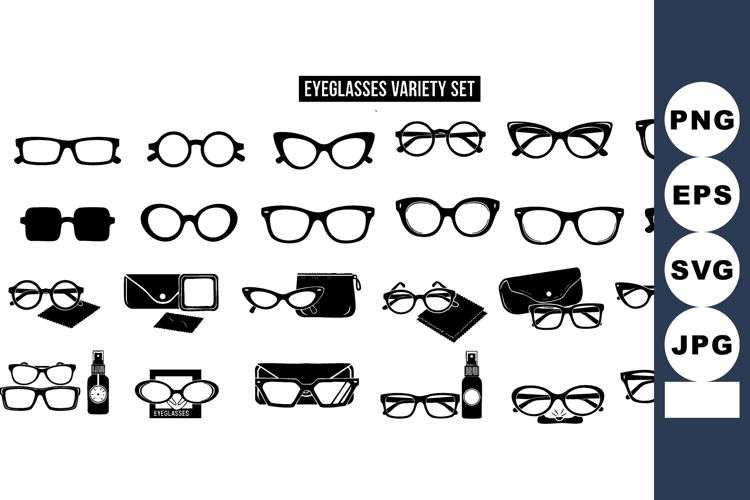 Eyeglasses variety set with classic round, square, cat eye,