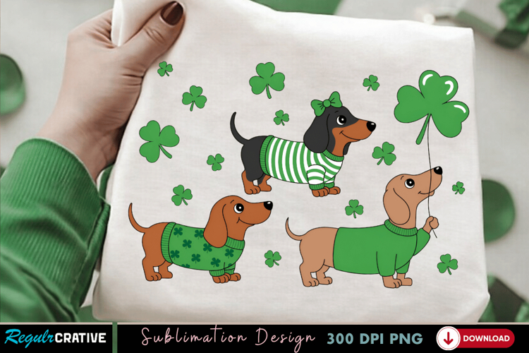 Lucky Dog Shamrock PNG T-shirt Design, dog png, lucky dog