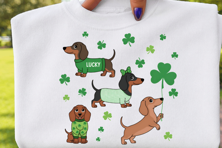 Cute Lucky Dogs PNG T-shirt Design, dog png, cute dog png