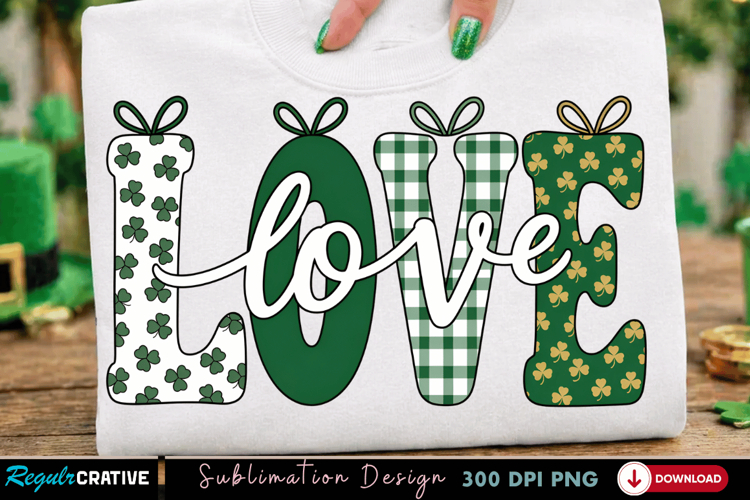 Love Shamrock PNG T-shirt Design, love png,shamrock love png