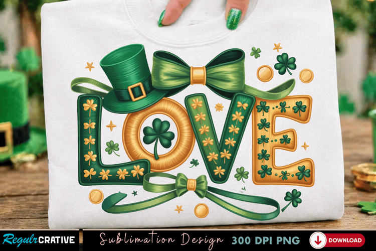 Lucky Love Hat PNG T-shirt Design, lucky love png, shamrock