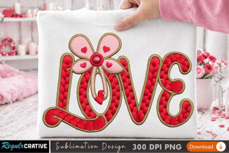 Sublimation PNG Design: Elegant Love Text for T-Shirt Printi
