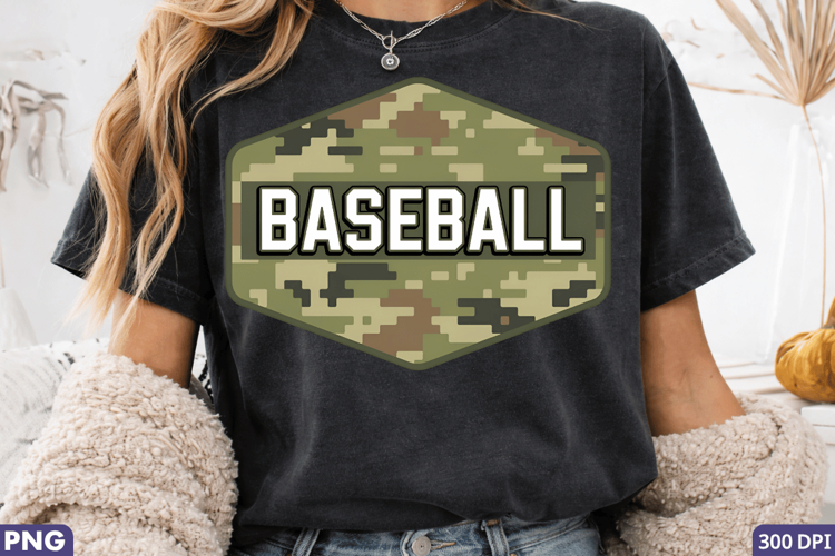 Baseball sweatshirt, camouflage baseball shirt, sports camo
