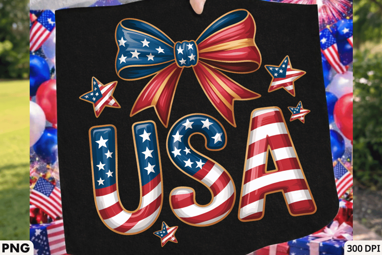 USA-Themed Sublimation PNG Design for T-Shirt and Laser