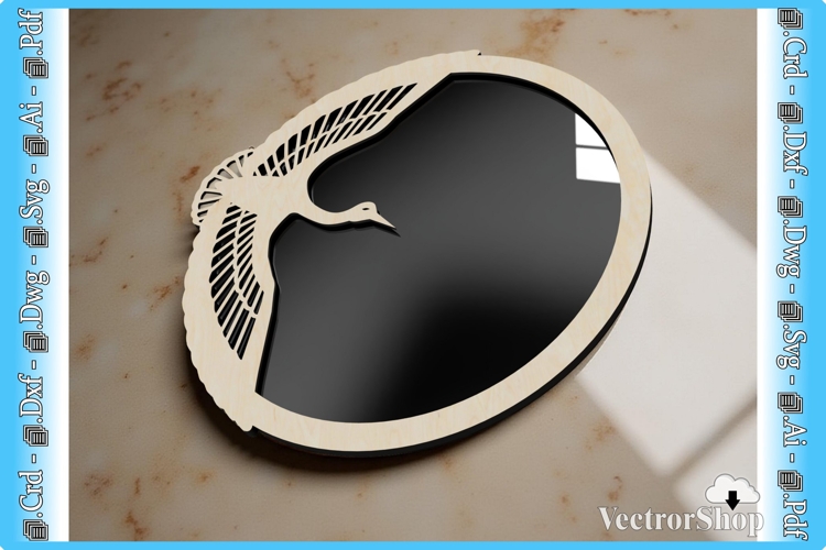 Wall mirror with bird decoration, perfect as a gift