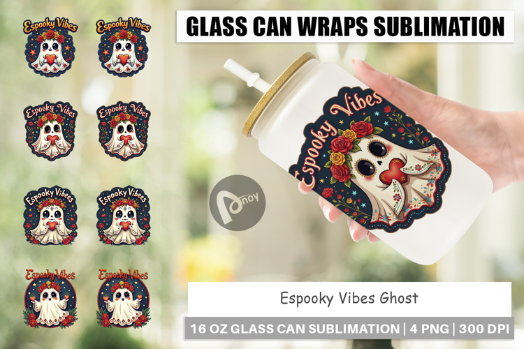 Espooky Ghost Glass Can