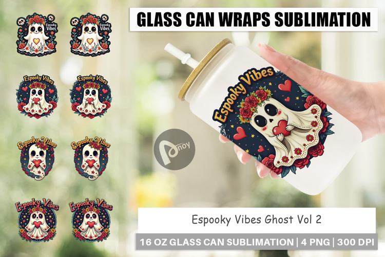Espooky Ghost Glass Can