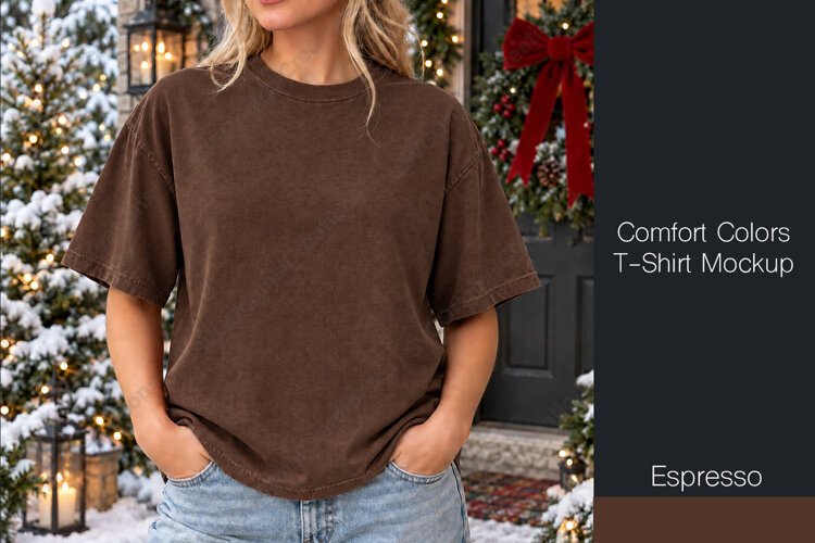 Comfort Colors 1717 t-shirt mockup - EspressoColor example image 1