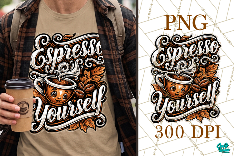 Espresso Yourself Colorful Coffee PNG