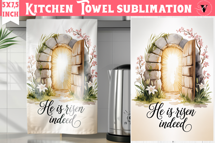 Easter kitchen towel sublimation | Christian kitchen towel