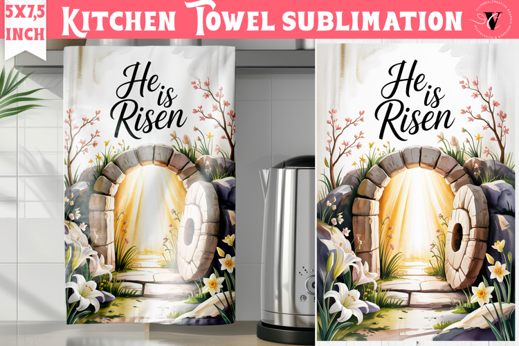 Easter kitchen towel sublimation | Christian kitchen towel