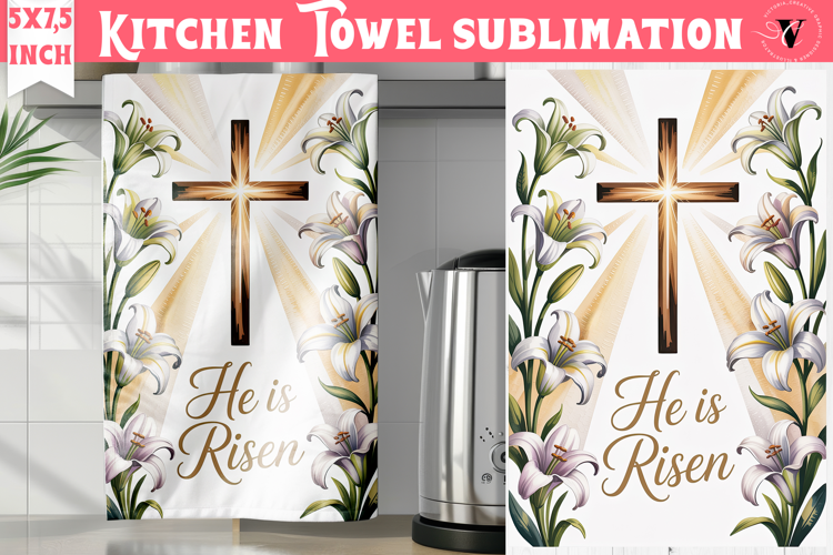 Easter kitchen towel sublimation | Christian kitchen towel