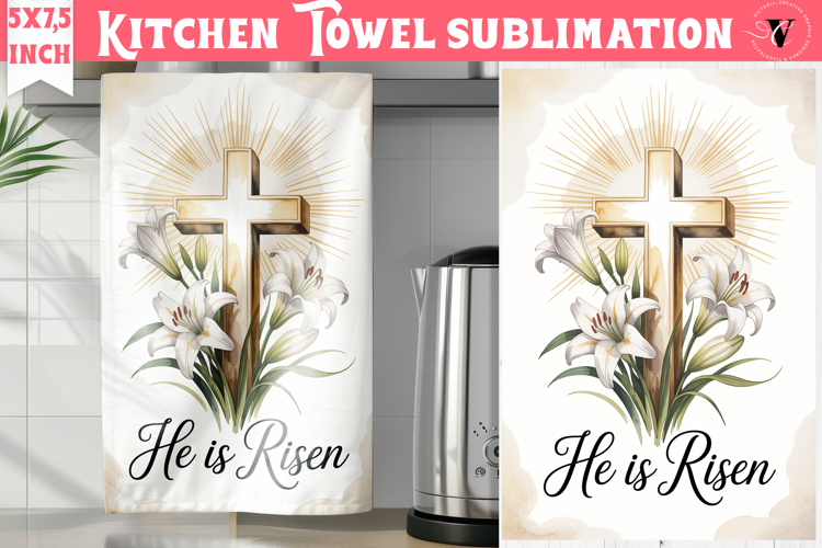 Easter kitchen towel sublimation | Christian kitchen towel