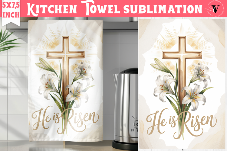 Easter kitchen towel sublimation | Christian kitchen towel