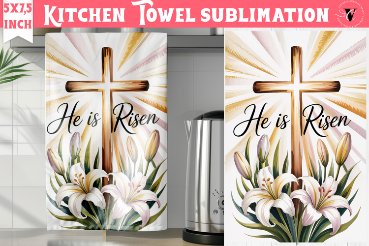 Easter kitchen towel sublimation | Christian kitchen towel