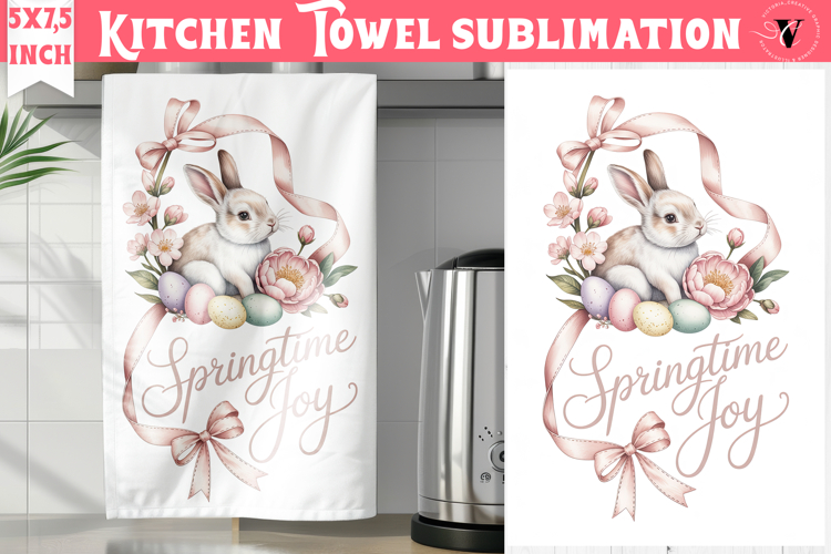 Easter kitchen towel sublimation | Coquette tea towel