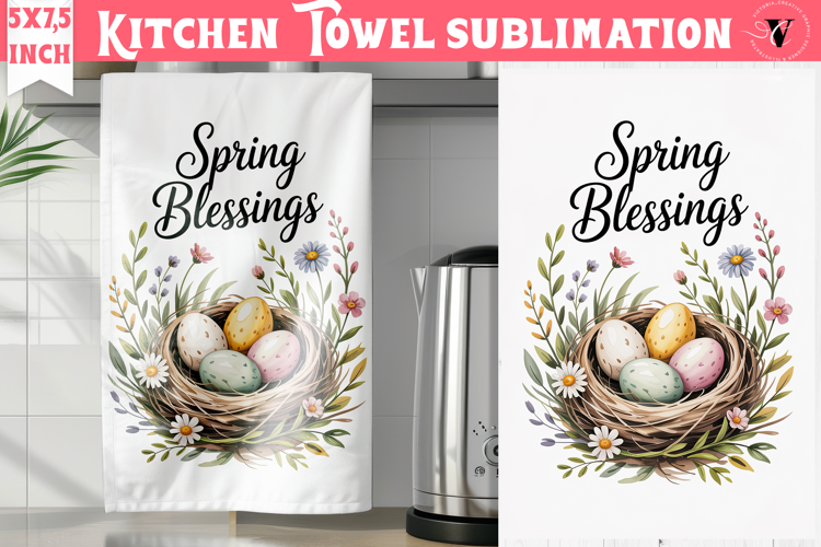 Easter kitchen towel sublimation | Coquette tea towel