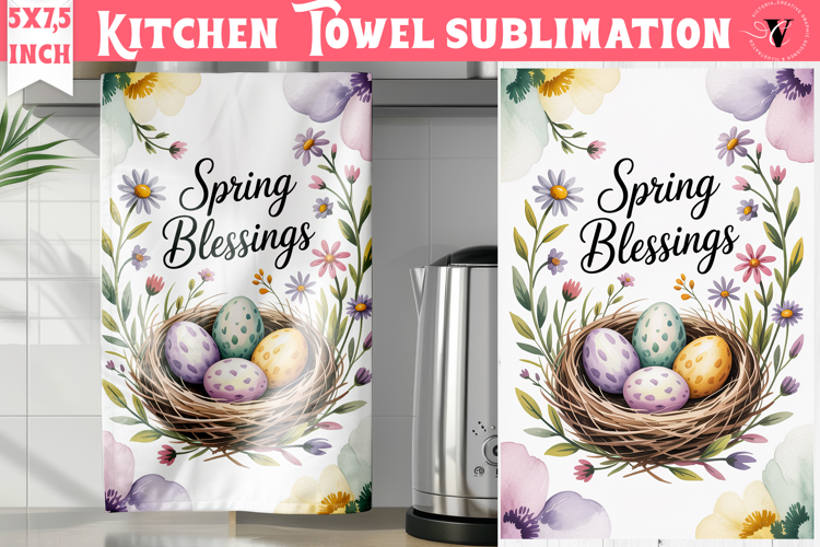 Easter kitchen towel sublimation | Coquette tea towel
