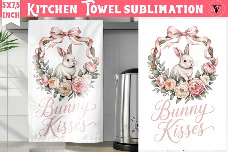 Easter kitchen towel sublimation | Coquette tea towel