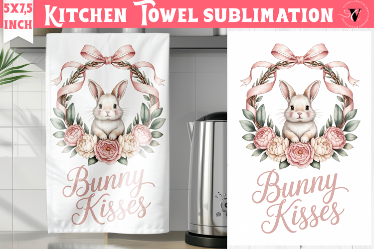 Easter kitchen towel sublimation | Coquette tea towel