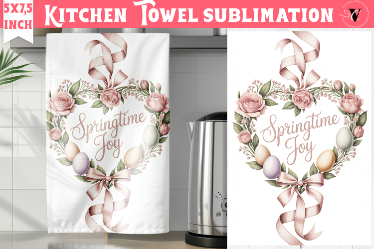 Easter kitchen towel sublimation | Coquette tea towel