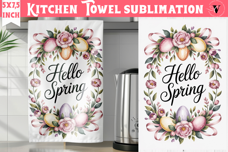 Easter kitchen towel sublimation | Coquette tea towel