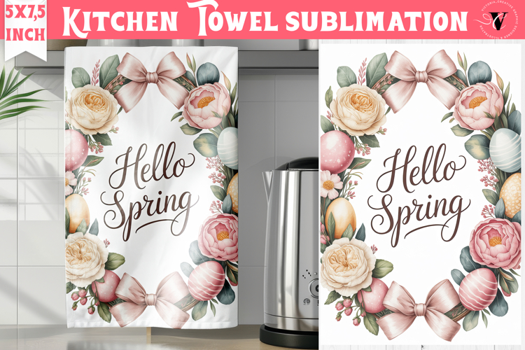 Easter kitchen towel sublimation | Coquette tea towel
