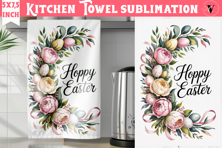 Easter kitchen towel sublimation | Coquette tea towel