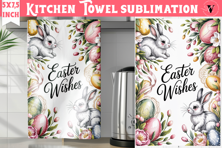 Easter kitchen towel sublimation | Coquette tea towel