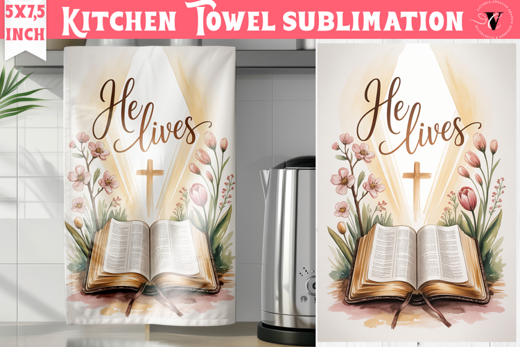 Easter kitchen towel sublimation | Christian kitchen towel