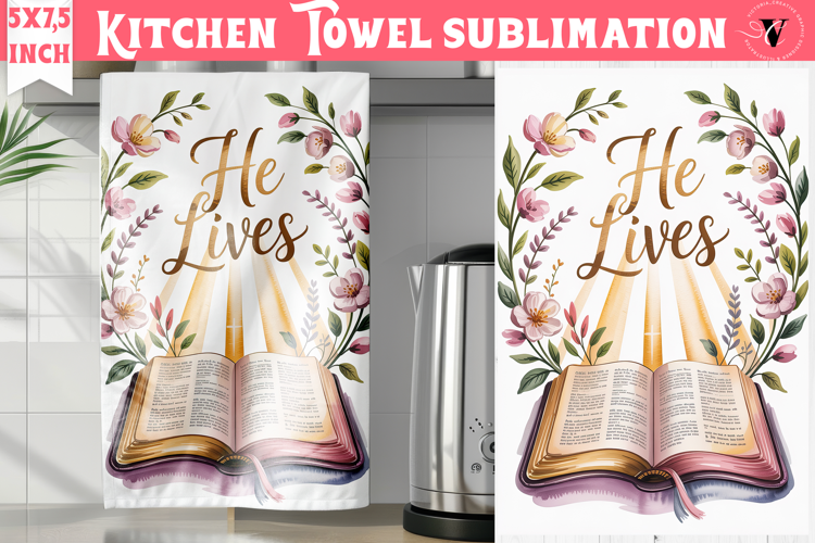 Easter kitchen towel sublimation | Christian kitchen towel