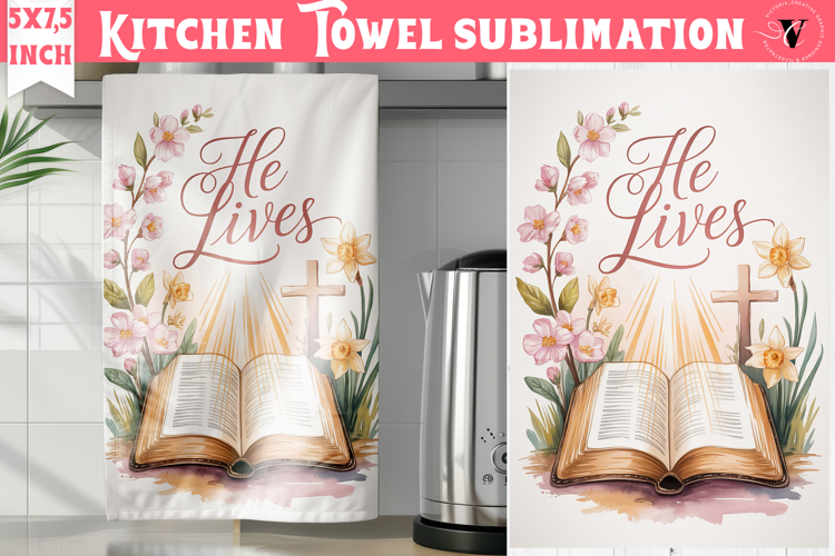 Easter kitchen towel sublimation | Christian kitchen towel