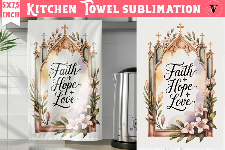 Easter kitchen towel sublimation | Christian kitchen towel