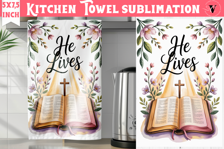 Easter kitchen towel sublimation | Christian kitchen towel