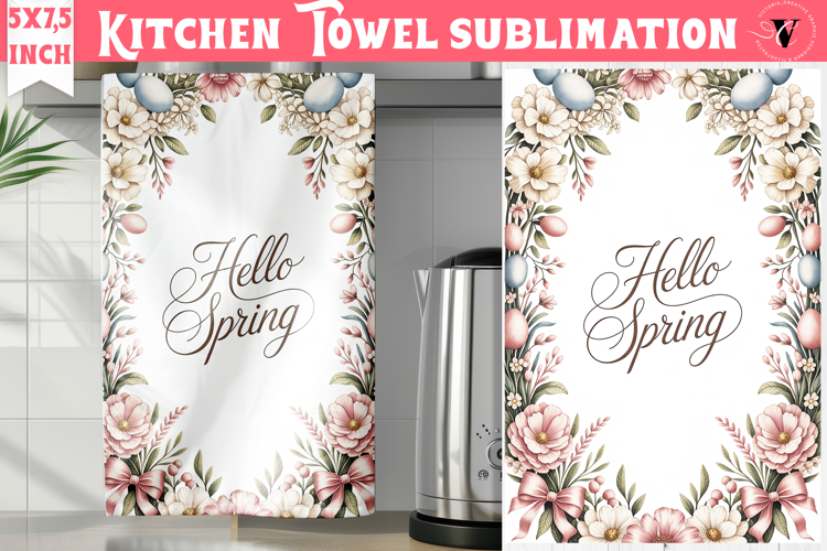 Easter kitchen towel sublimation | Coquette tea towel