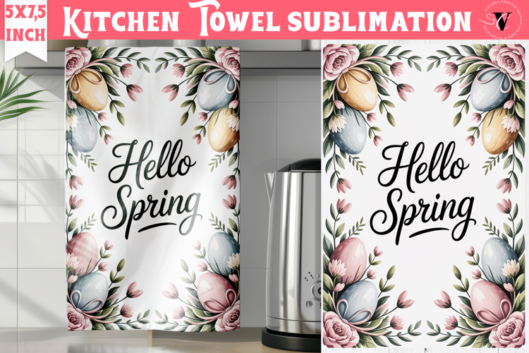Easter kitchen towel sublimation | Coquette tea towel