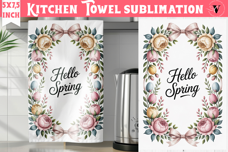 Easter kitchen towel sublimation | Coquette tea towel