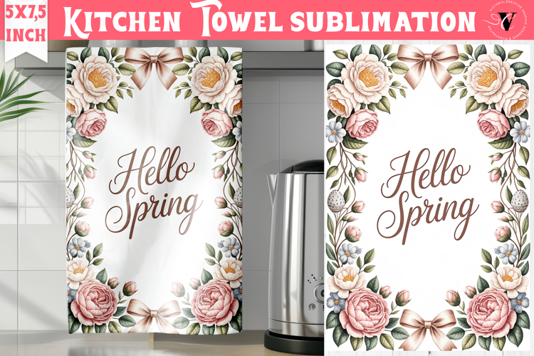 Easter kitchen towel sublimation | Coquette tea towel