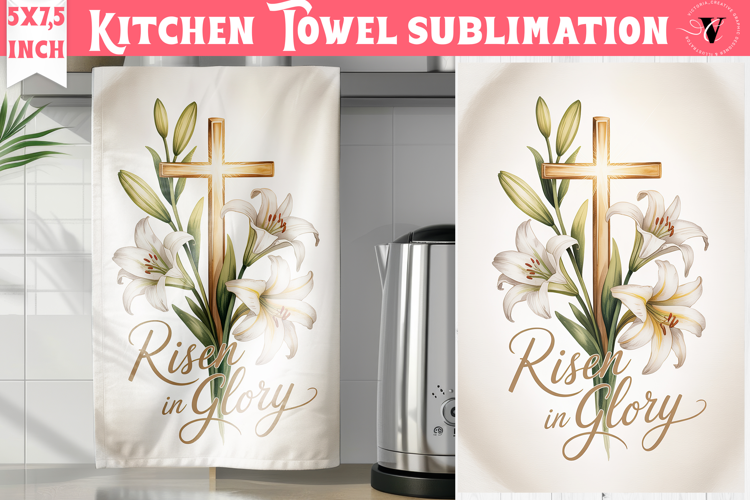 Easter kitchen towel sublimation | Christian kitchen towel