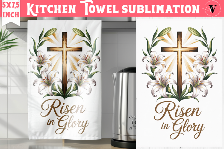 Easter kitchen towel sublimation | Christian kitchen towel