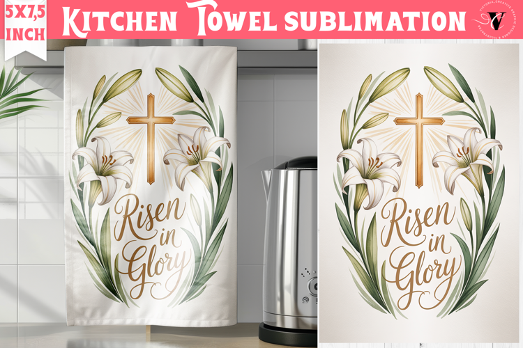 Easter kitchen towel sublimation | Christian kitchen towel