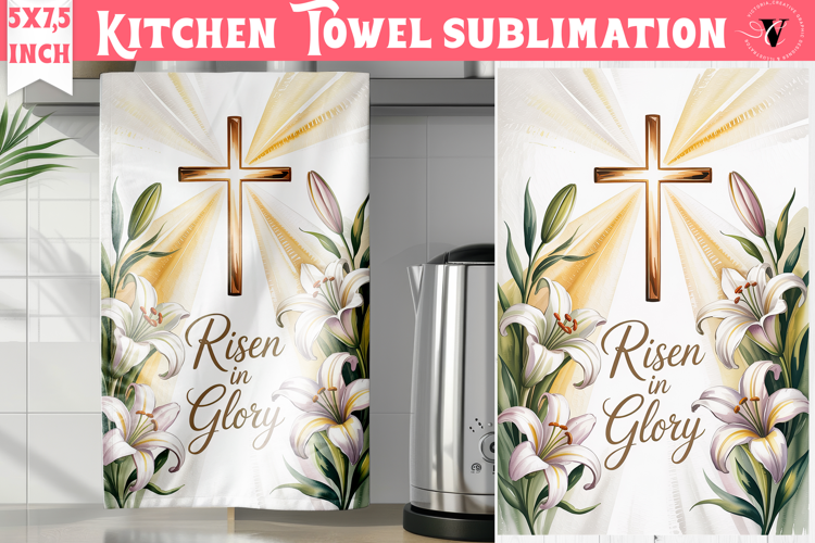 Easter kitchen towel sublimation | Christian kitchen towel